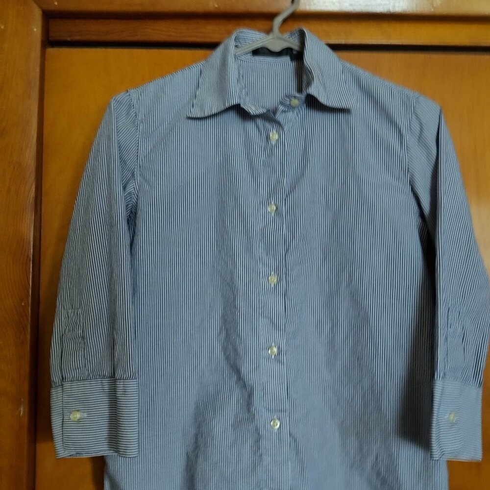 Calvin Klein blue/white striped blouse, Women's size 4